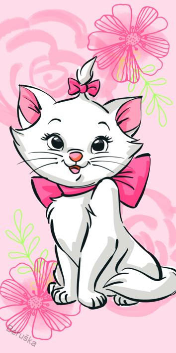 OSUŠKA - osušky Marie Cat Pink Flower