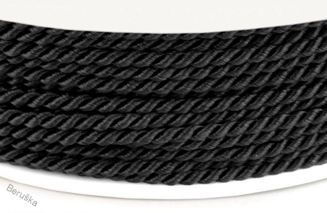 Šňůra šňůry * kroucená Ø 2,8 mm ČERNÁ