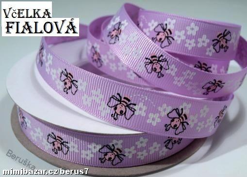 Lemovka - stuha - stuhy včelka fialová