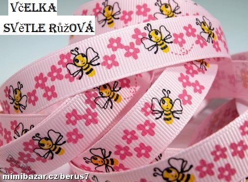Lemovka - stuha - stuhy včelka růžová světlá