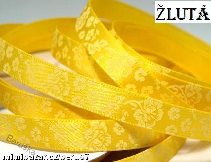 Lemovka - stuha-stuhy - mašle - KVĚTINY žlutá