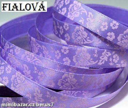 Lemovka - stuha-stuhy - mašle - KVĚTINY fialová