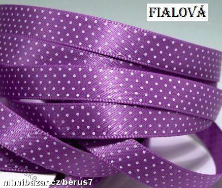 Lemovka - stuha-stuhy - mašle TEČKY fialová