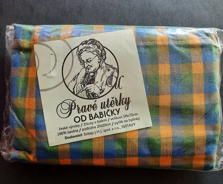 Babičiny utěrky žluto-zeleno-modrá