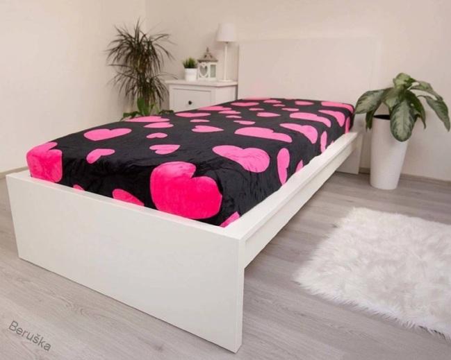 Prostěradlo mikroflanel Srdce 90x200