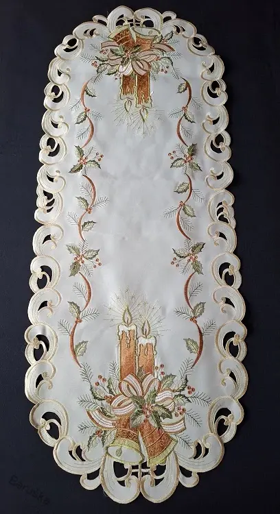 UBRUS vyšívaný 110 x 45 vánoční Terracotta