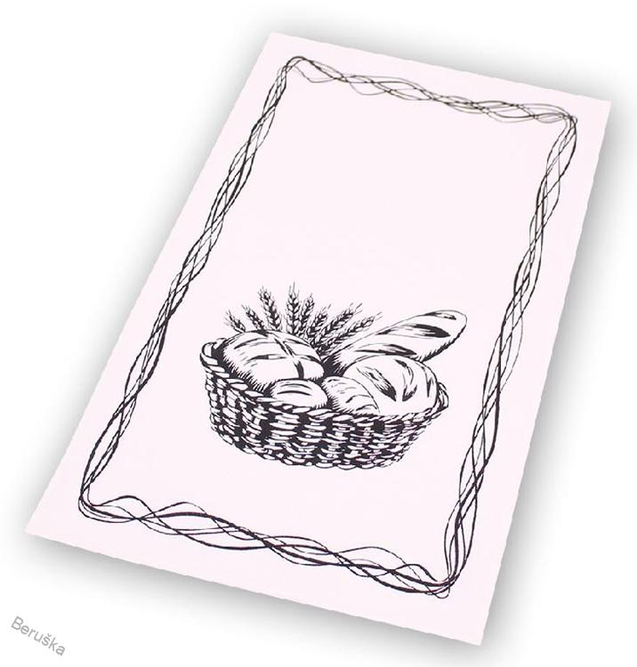 UTĚRKA TISK KOŠÍK S PEČIVEM 40 x 71 BAVLNA