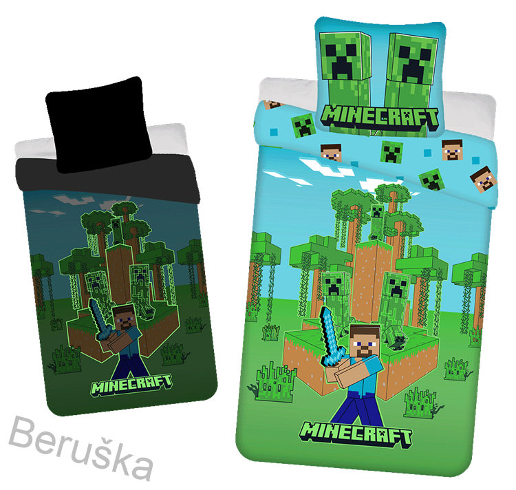 Povlečení Minecraft "Jungle Fight" se svítícím efektem