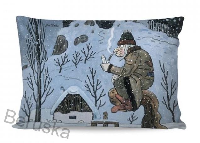 Povlak Josef Lada 33 x 50cm - VODNÍK V ZIMĚ