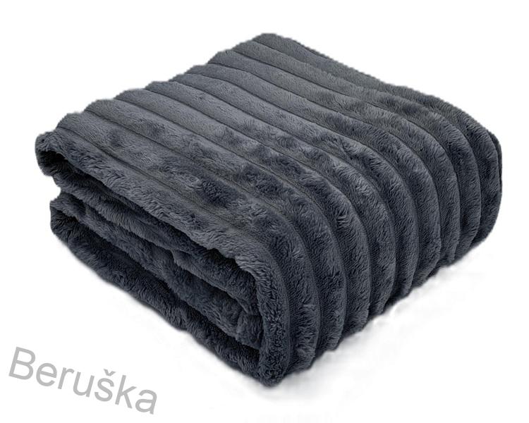 Deka mikroplyš 150x200cm STRIPE šedá