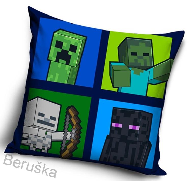 Dětský povlak na polštářek Minecraft Mob Grid