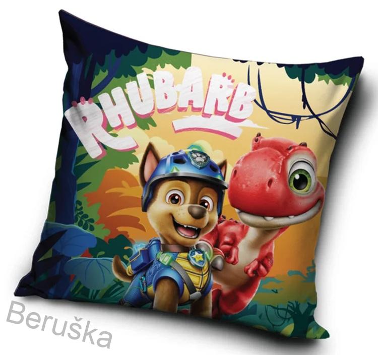 Velurový povlak na polštářek Tlapková Patrola Chase a Dinosaurus