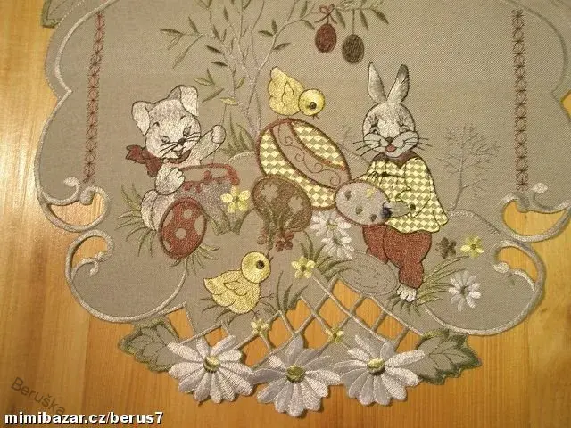 UBRUS  vyšívaný * 90 x 38  velikonoční 03