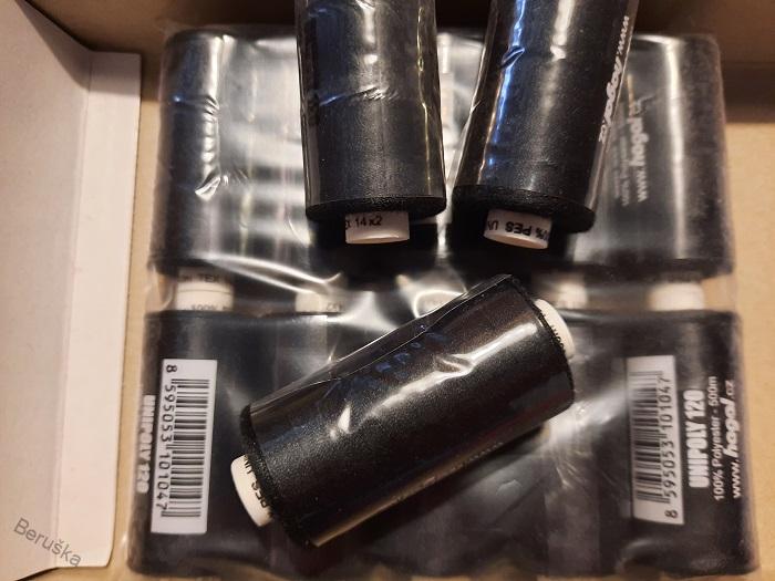 Nit - nitě  černé Unipoly 500m