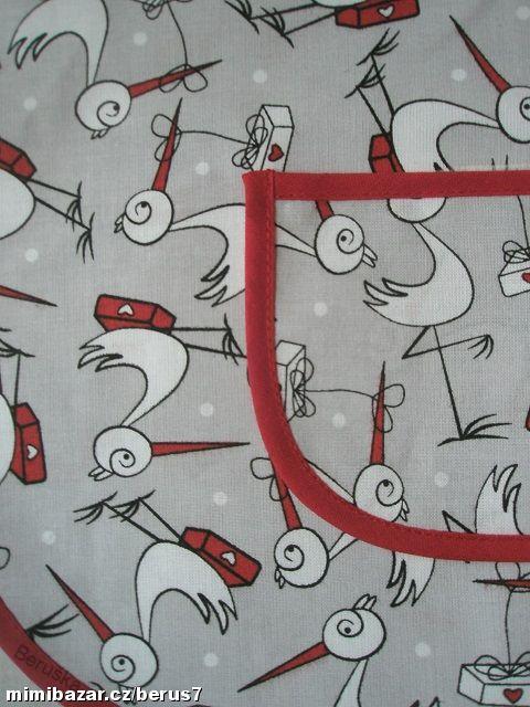 ZÁSTĚRKA - ZÁSTĚRKY dětská do školky nebo školy vel: 116 čáp