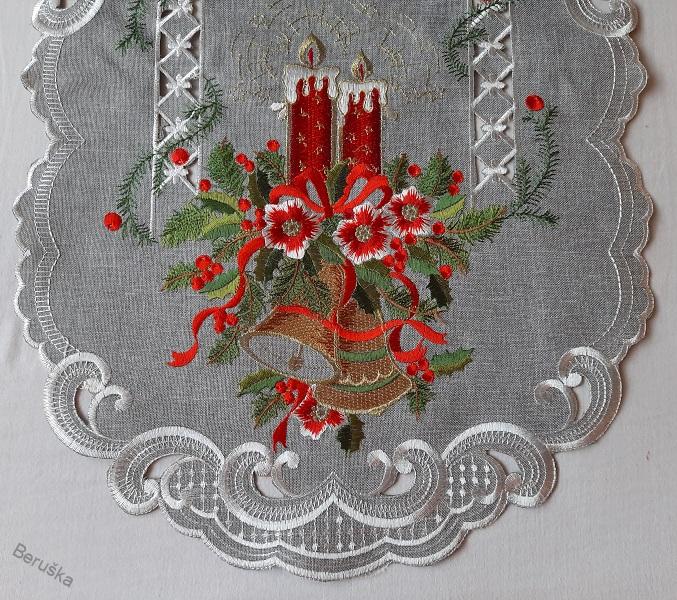 UBRUS vyšívaný 90 x 40 vánoční 02