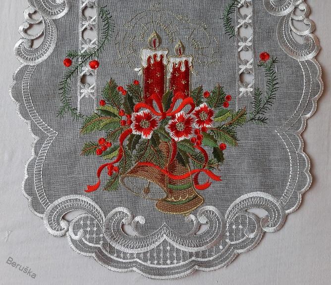 UBRUS vyšívaný 70 x 35 vánoční 02