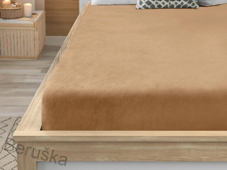 Prostěradlo mikroflanel jednolůžko 90x200 sv. hnědá