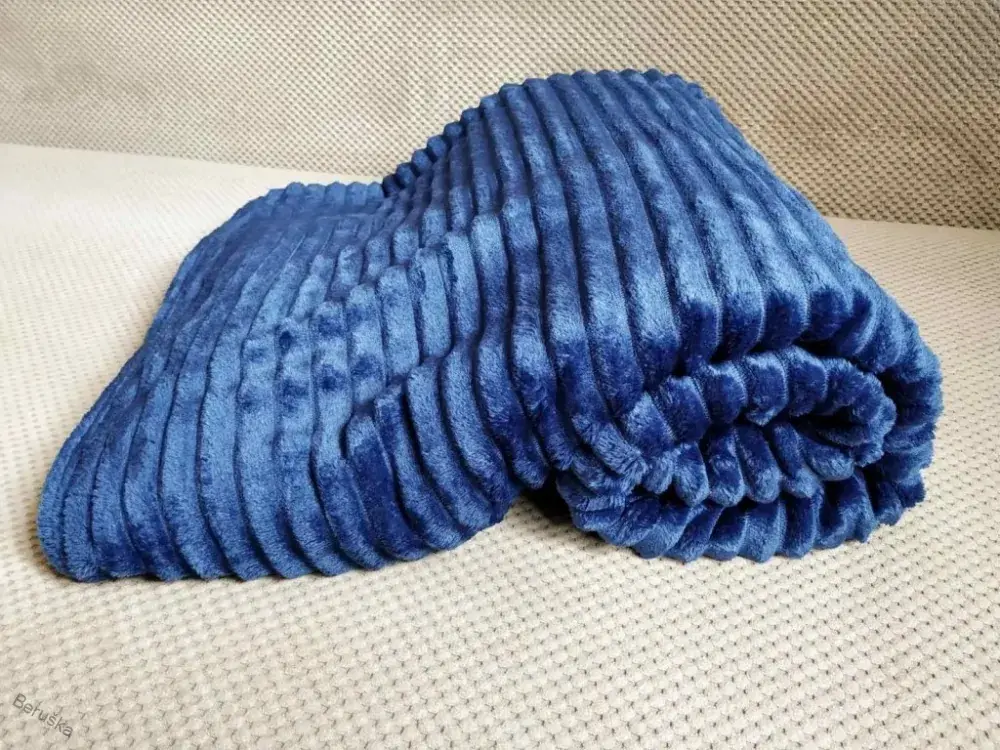 MIKROFIBRA DEKA VELVET PLYŠ 220 x 200 modrá tmavá