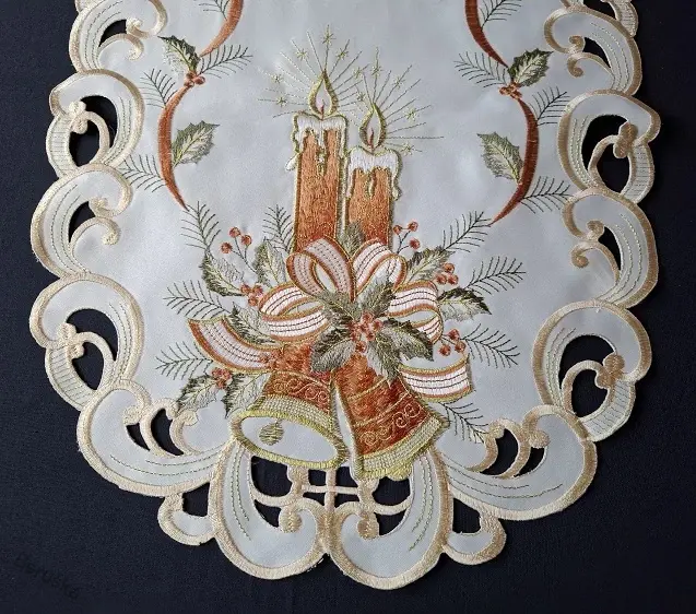 UBRUS vyšívaný 90 x 40 vánoční Terracotta
