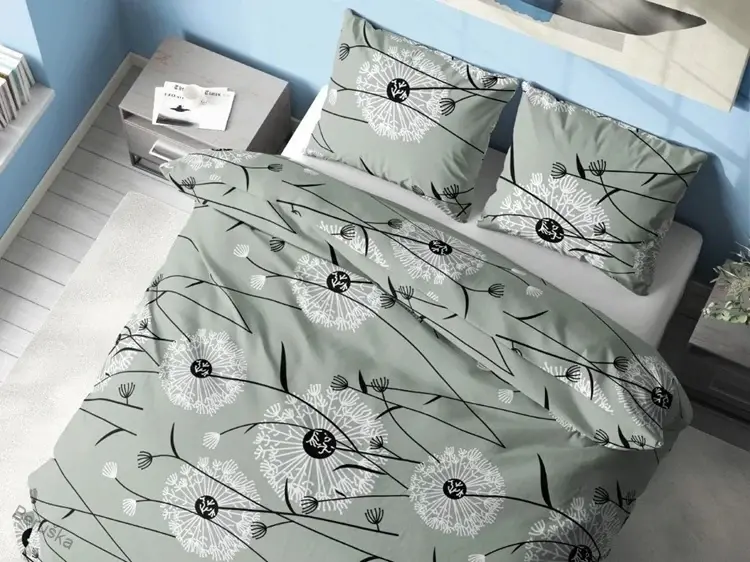 Bavlněné povlečení na dvě lůžka Pampeliška světlé šedá