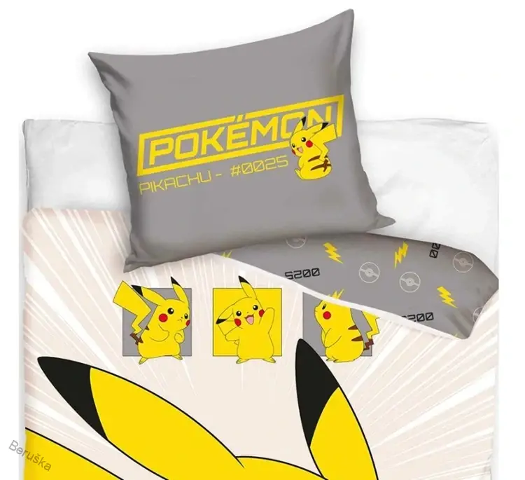  Dětské povlečení Pokémon Pikachu v Akci