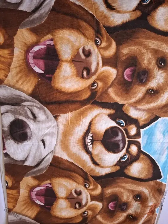 Látka vafle utěrkovina š.150cm Pejsci