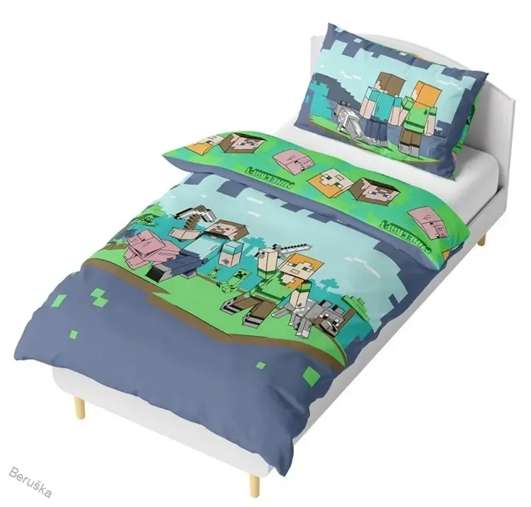Dětské povlečení Minecraft Vzhůru do Boje