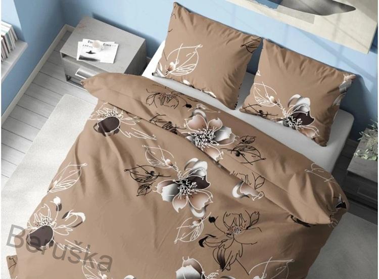 Bavlněné povlečení na dvě lůžka Nela hnědá 