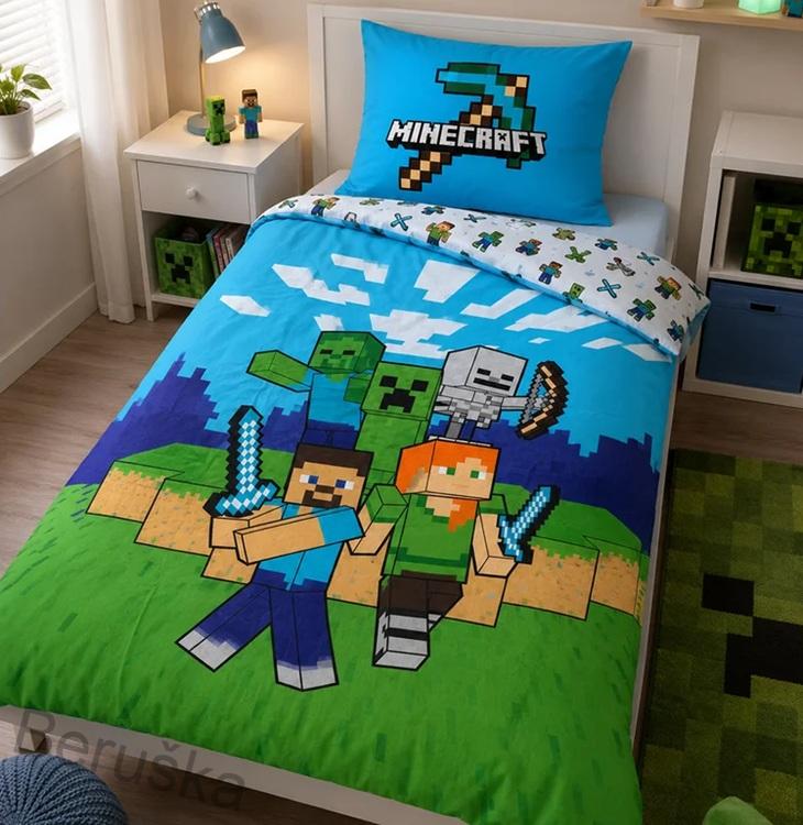Dětské povlečení Minecraft Pixelový Svět