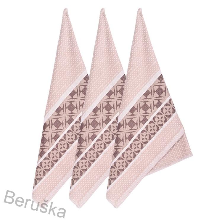 Luxusní kuchyňské utěrky ELEGANT BEIGE bavlna z Egypta