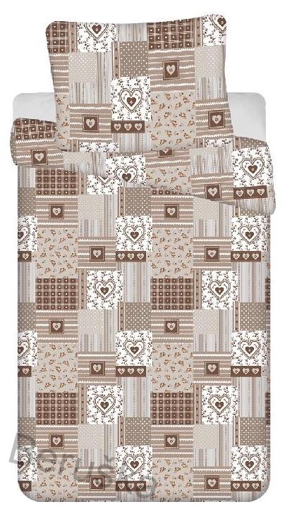 POVLEČENÍ mikroflanelplyš Patchwork béžový