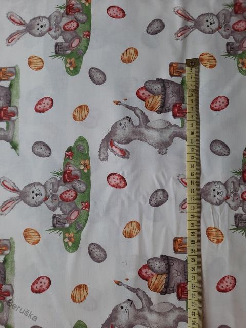 BAVLNĚNÁ LÁTKA š.240cm VELIKONOČNÍ ZAJÍC č.2