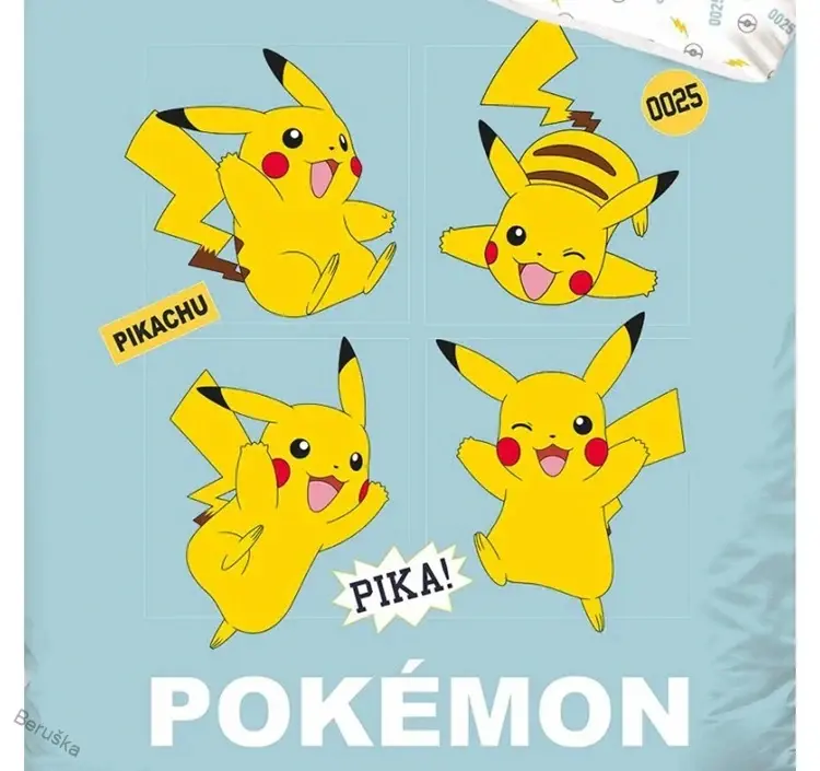  Dětské povlečení Pokémon Pika Pika Pikachu
