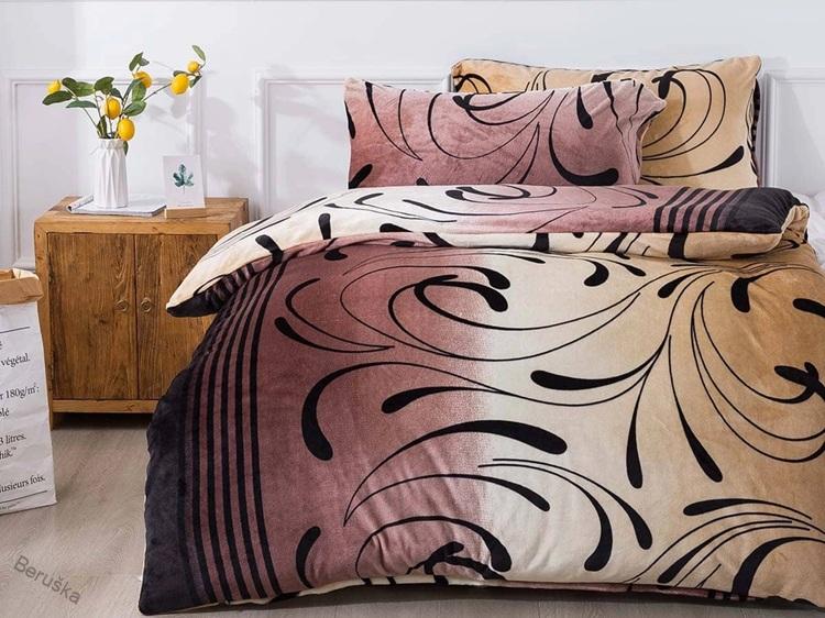 Mikroplyšové povlečení NAOMI Exclusive - hnědé