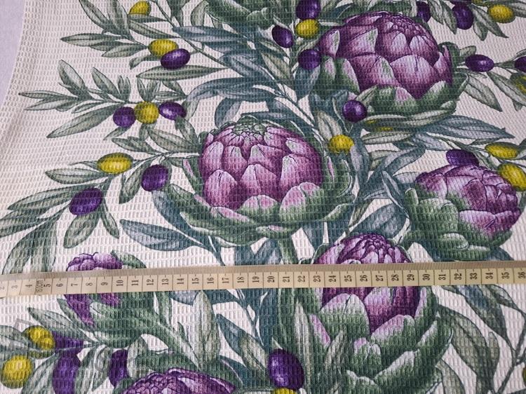 Látka vafle utěrkovina Oliva květ