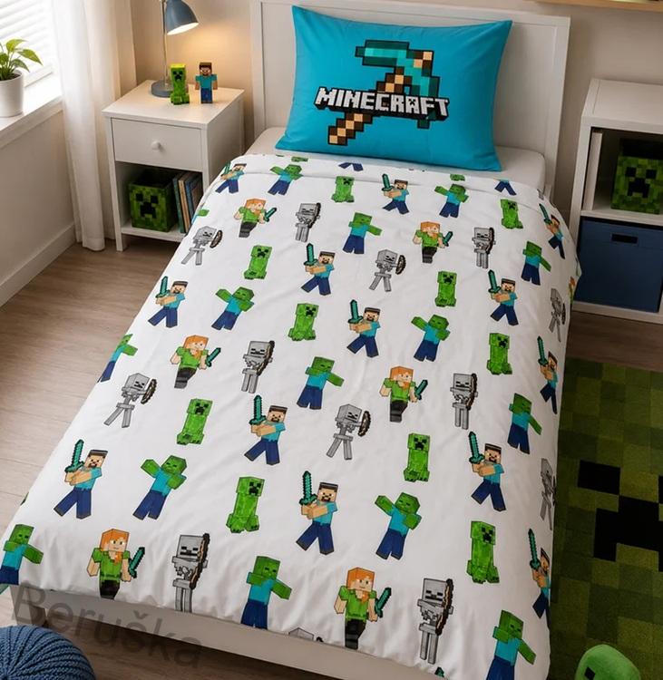 Dětské povlečení Minecraft Pixelový Svět