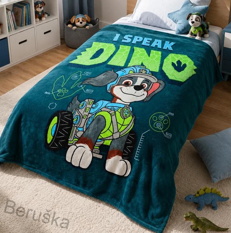 Dětská deka Tlapková Patrola Můj Kamarád Dino 130x170 cm