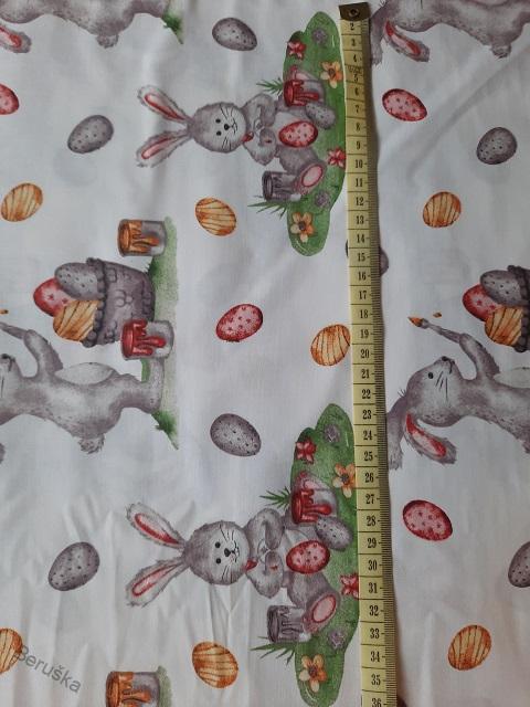 BAVLNĚNÁ LÁTKA š.240cm VELIKONOČNÍ ZAJÍC č.2