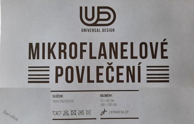 Mikroplyšové * mikroflanel povlečení  KÁRY BÉŽOVÉ