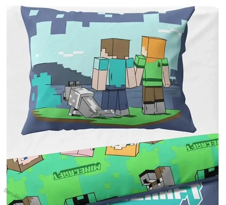 Dětské povlečení Minecraft Vzhůru do Boje