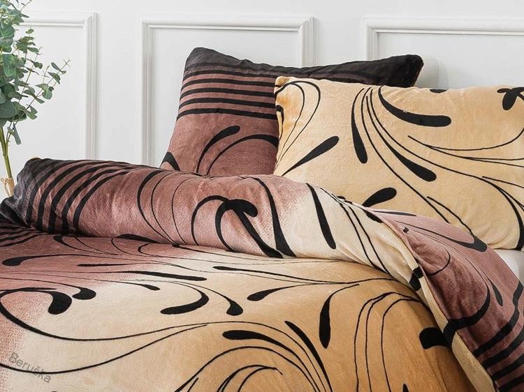 Mikroplyšové povlečení NAOMI Exclusive - hnědé