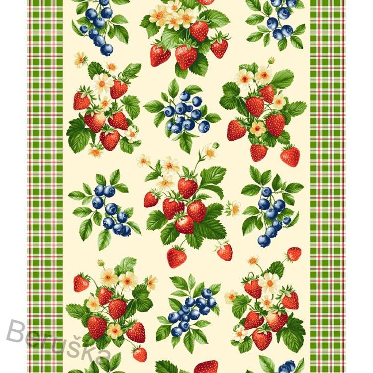 Látka vafle utěrkovina Jahůdka * borůvka