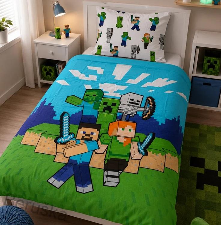 Dětské povlečení Minecraft Pixelový Svět