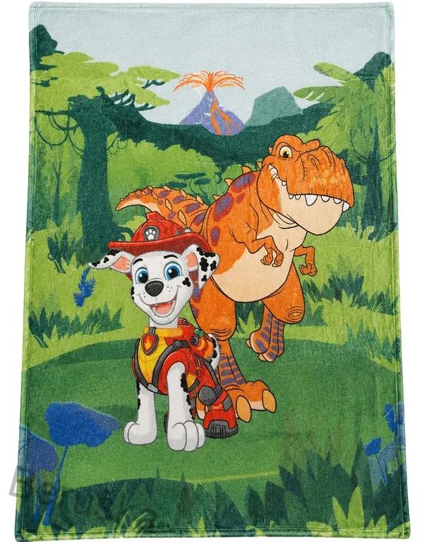 Dětská deka Tlapková Patrola Marshall a Dinosaurus 130x170 cm