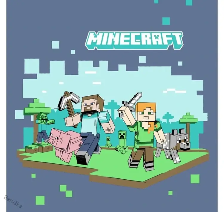 Dětské povlečení Minecraft Vzhůru do Boje