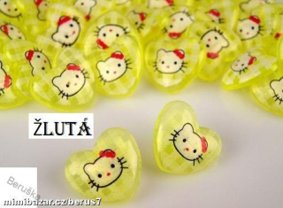 Knoflík * knoflíky srdíčko Hello Kitty žlutá