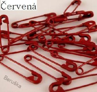 Špendlík - špendlíky - zavírací svazek 5ks červená