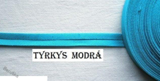 Lemovka - šikmina tyrkysová š.16mm
