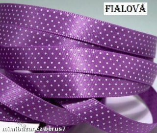 Lemovka - stuha-stuhy - mašle TEČKY fialová